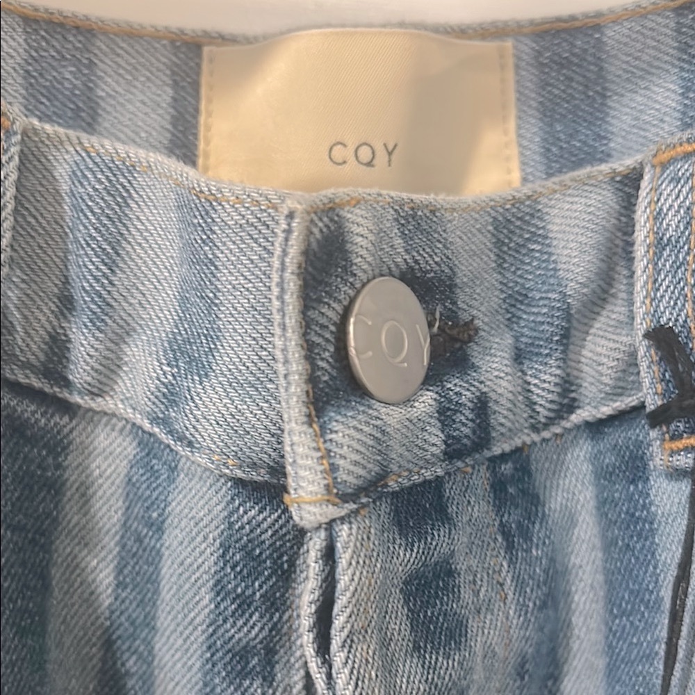 CQY Striped Blue Low Rise Skinny Size 26 - Picture 2 of 6